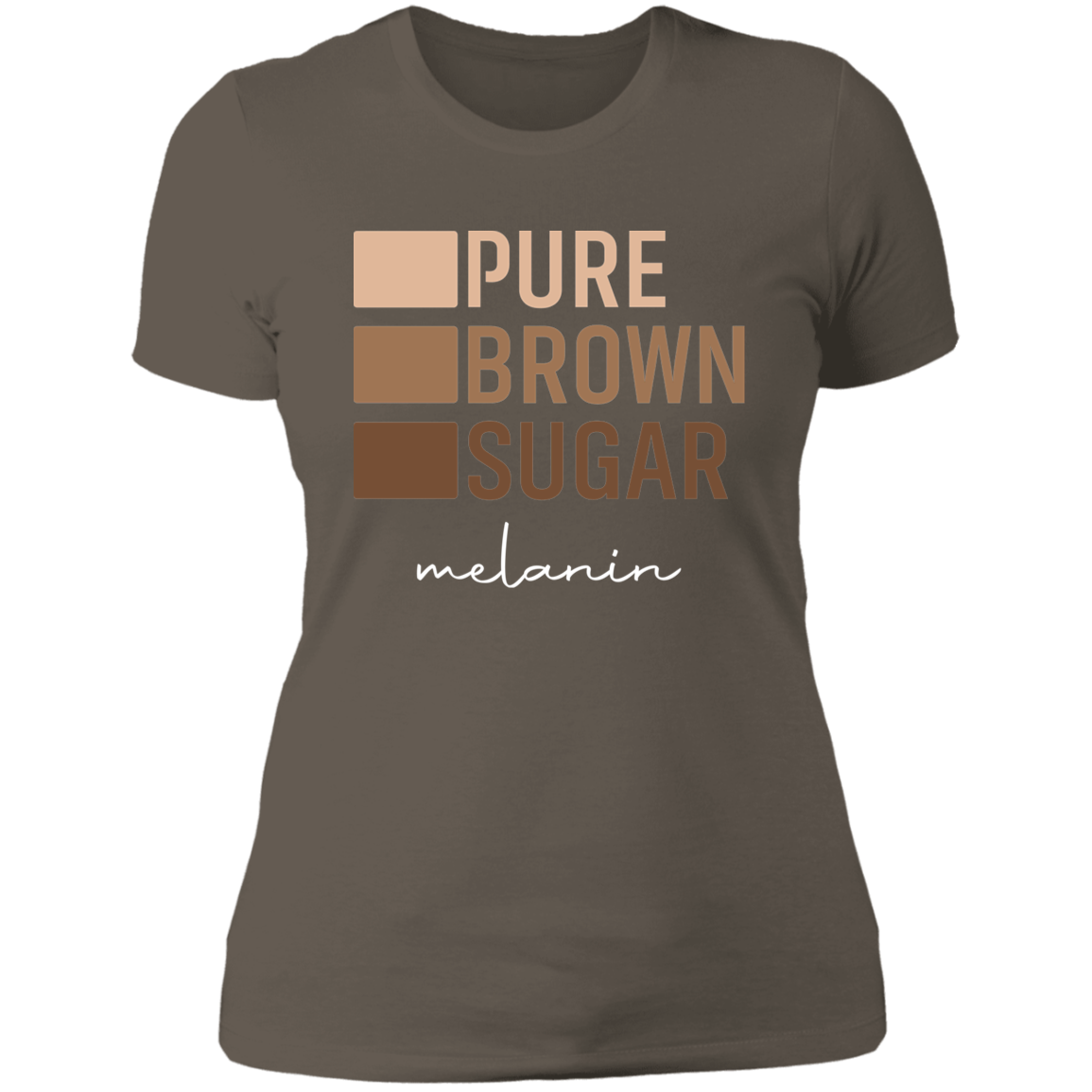 Women's Pure Brown Sugar Melanin Boyfriend T-Shirt