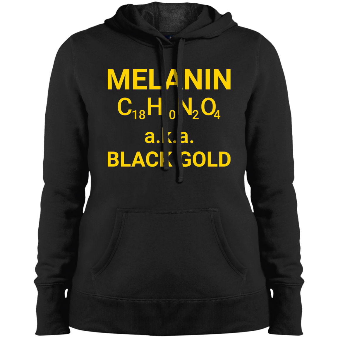 Women's Melanin Black Gold Pullover Hooded Sweatshirt