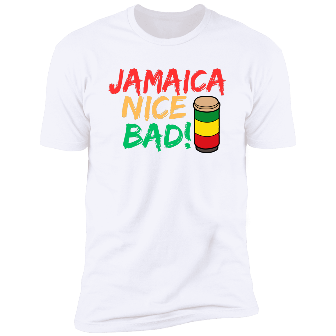 Men's Jamaica Nice Bad! Reggae Drums Premium Short Sleeve T-Shirt