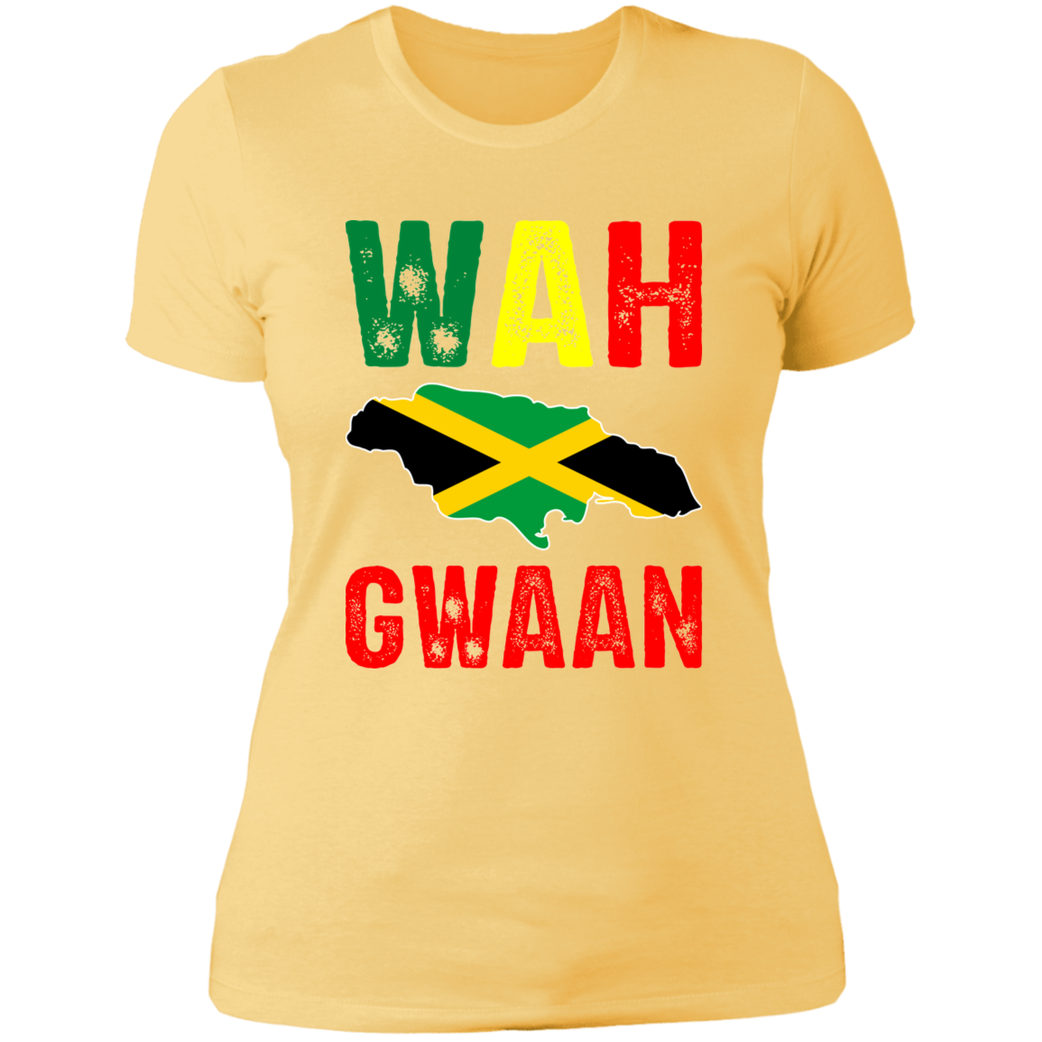 Women's Wah Gwaan Jamaica-Flag Boyfriend T-Shirt