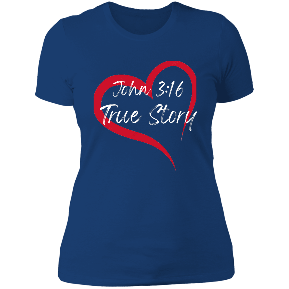 Women's John 3:16 True Story White Text Boyfriend T-Shirt