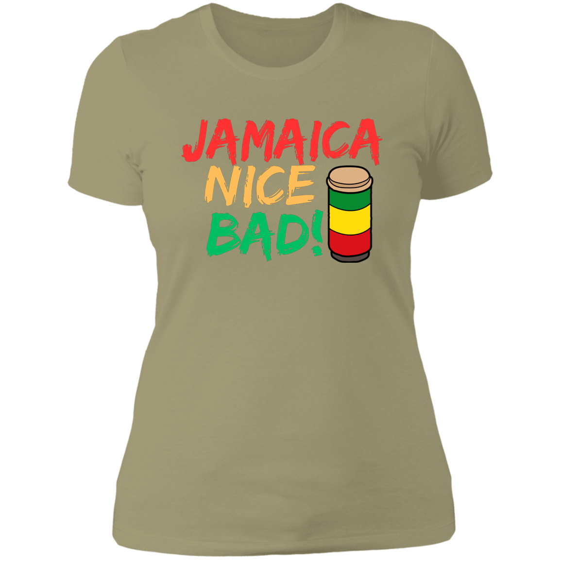 Women's Jamaica Nice Bad Reggae Drums Boyfriend T-Shirt