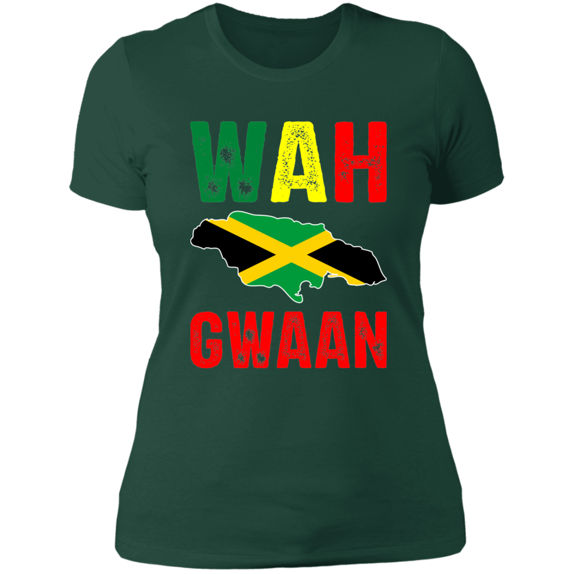 Women's Wah Gwaan Jamaica-Flag Boyfriend T-Shirt