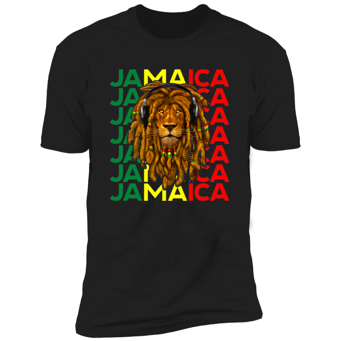 Men's Jamaica Rasta Lion Premium Short Sleeve T-Shirt