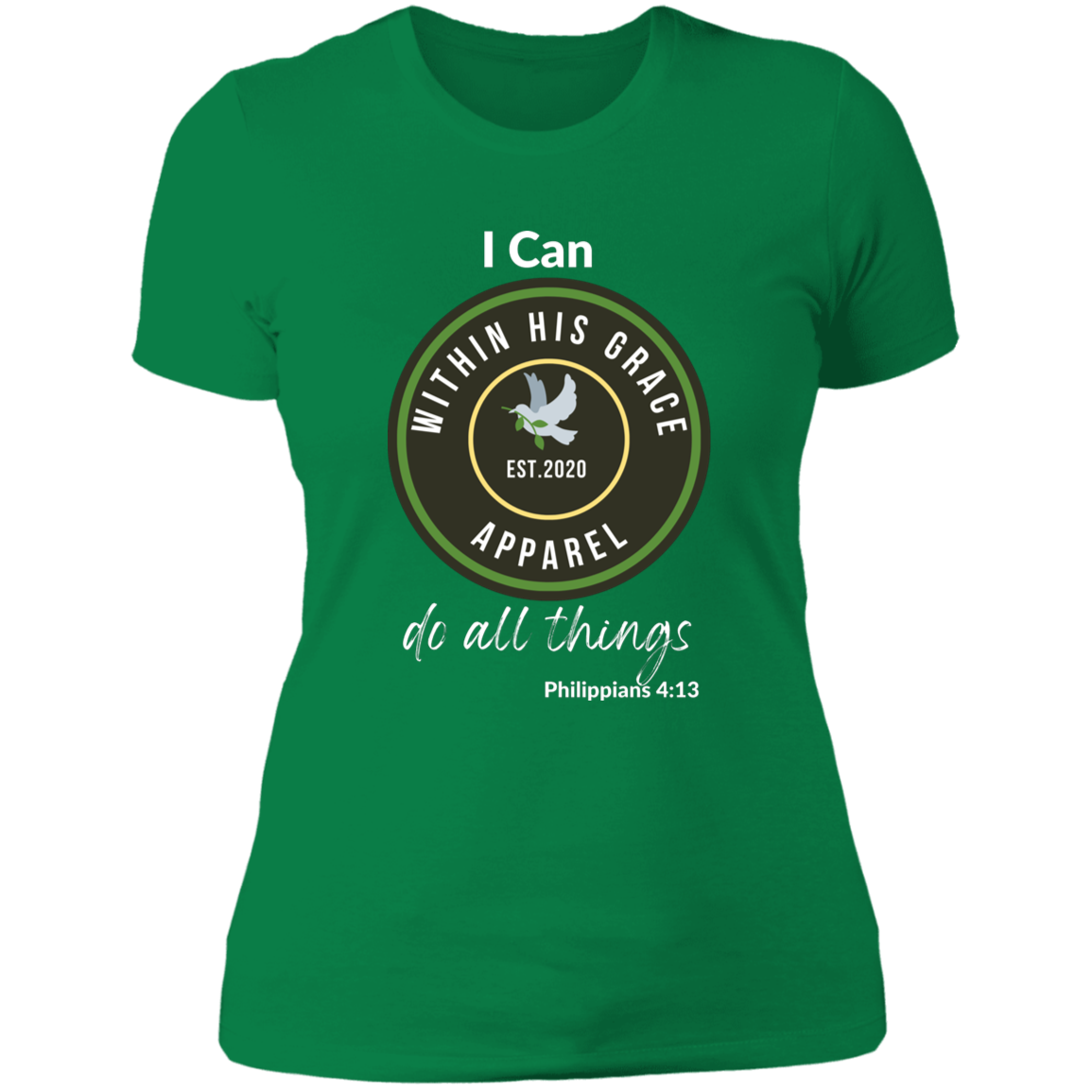 Women's I can Do All Things Logo  Boyfriend T-Shirt