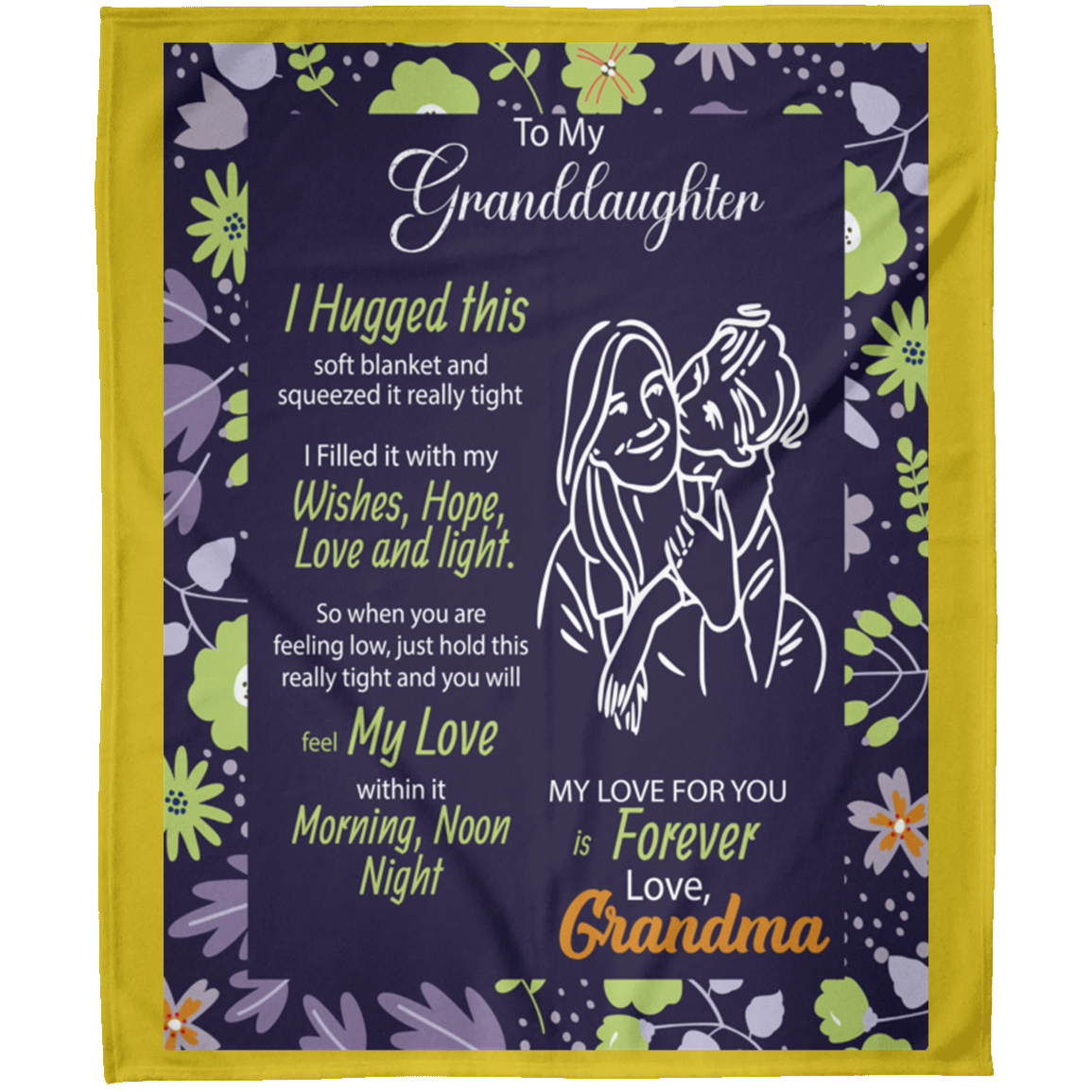 To My Granddaughter Love & Light Customized Arctic Fleece Blanket 50x60