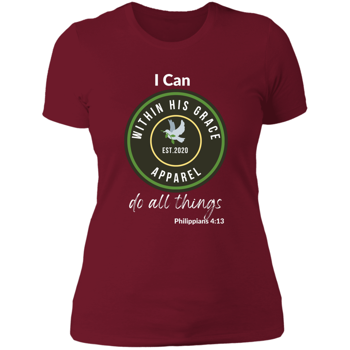 Women's I can Do All Things Logo  Boyfriend T-Shirt