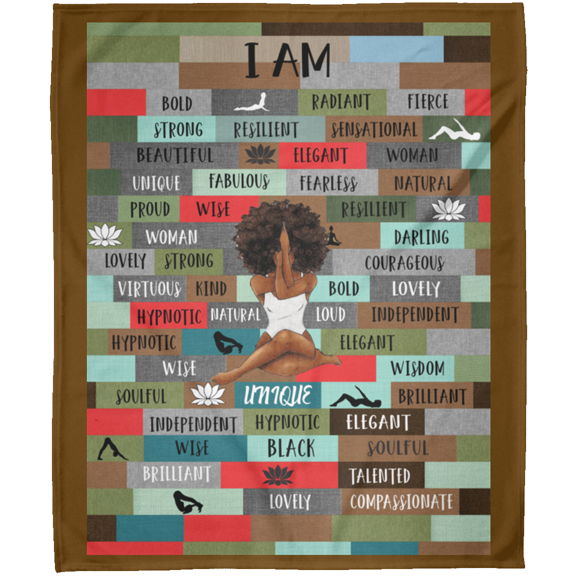 Black Woman Self Love I Am Affirmation Personalized Arctic Fleece Blanket 50x60