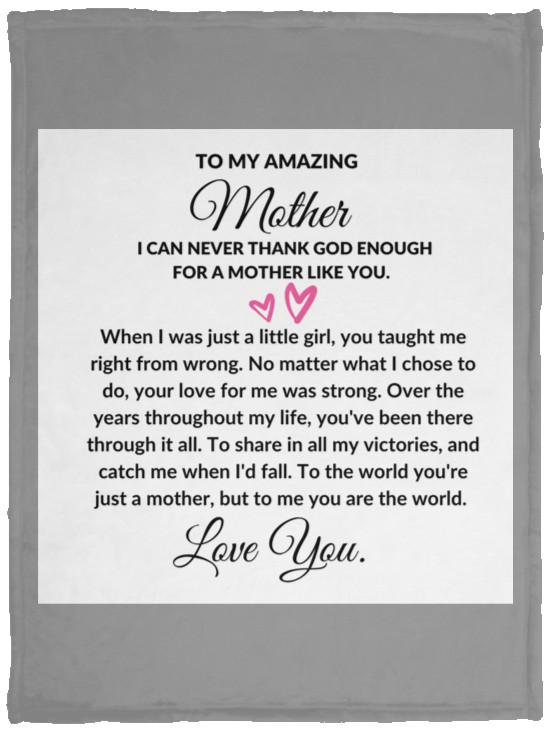 To My Amazing Mother From Daughter Cozy Plush Fleece Personalized Blanket - 30x40