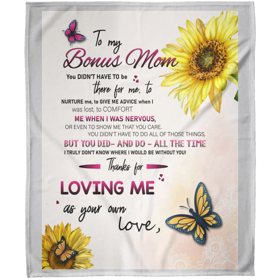 To My Bonus Mom Personalized Arctic Fleece Blanket 50x60