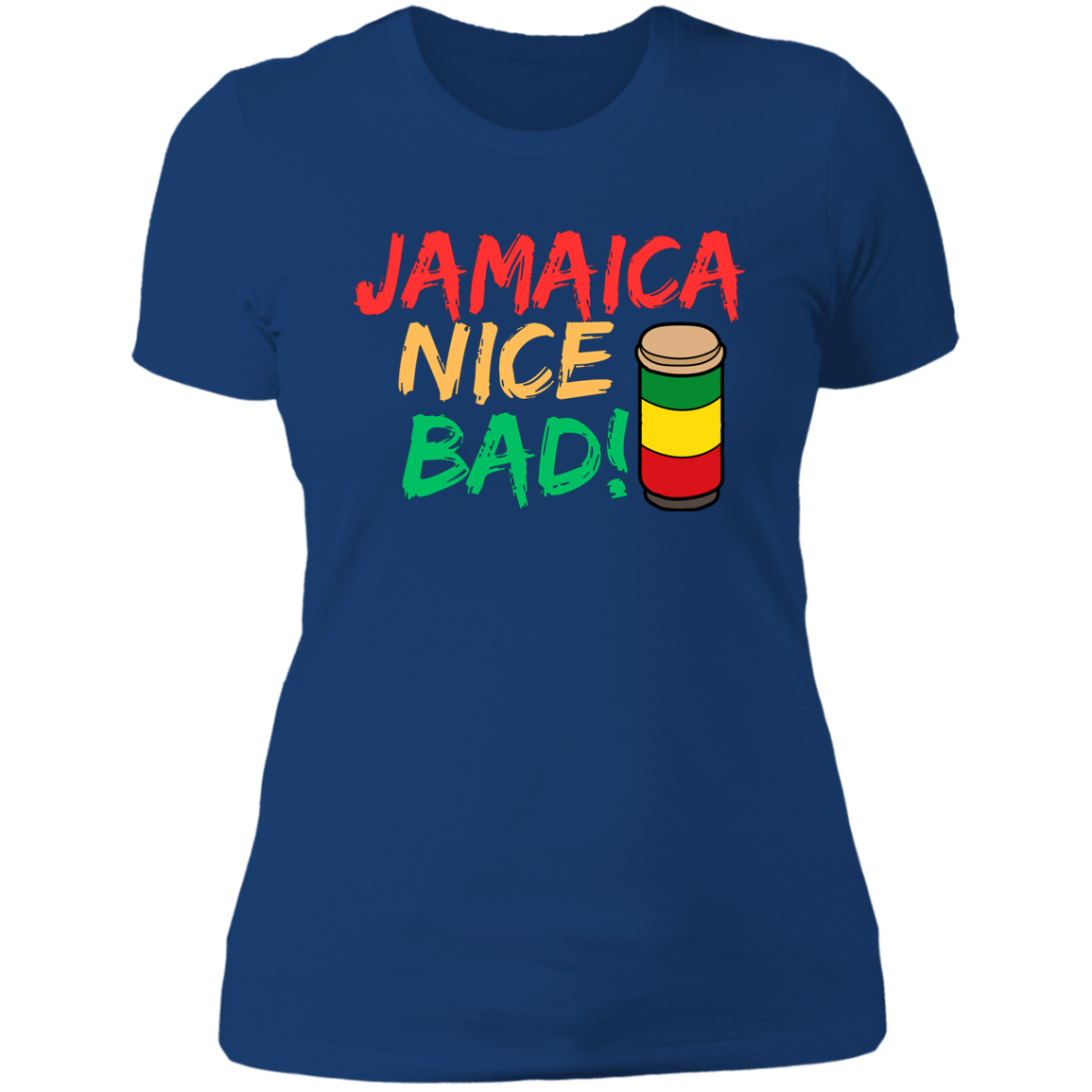 Women's Jamaica Nice Bad Reggae Drums Boyfriend T-Shirt