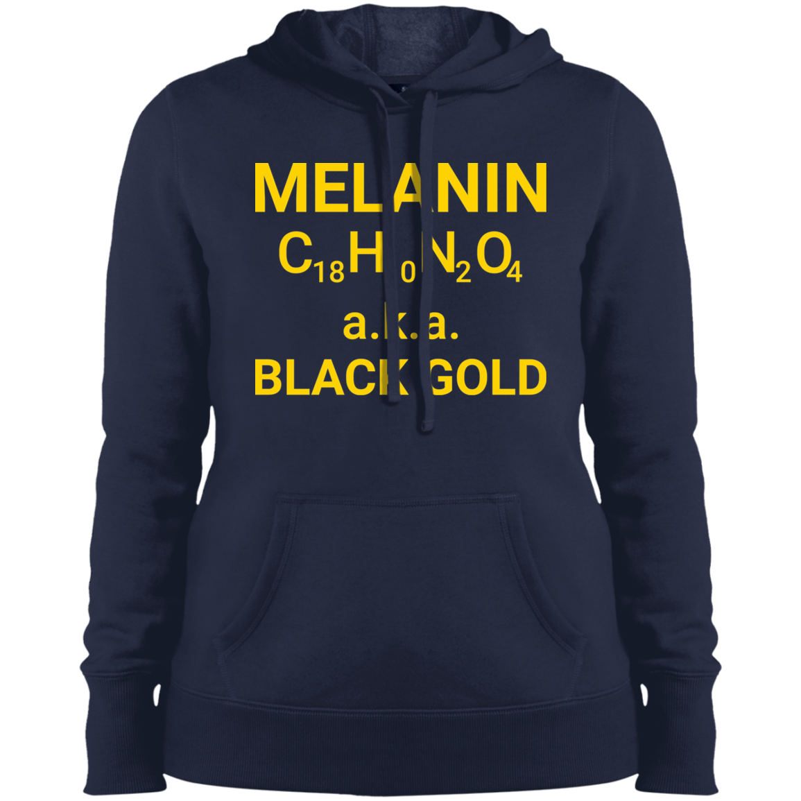 Women's Melanin Black Gold Pullover Hooded Sweatshirt