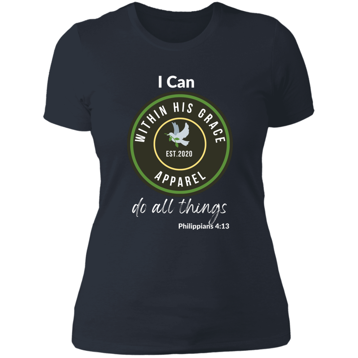 Women's I can Do All Things Logo  Boyfriend T-Shirt