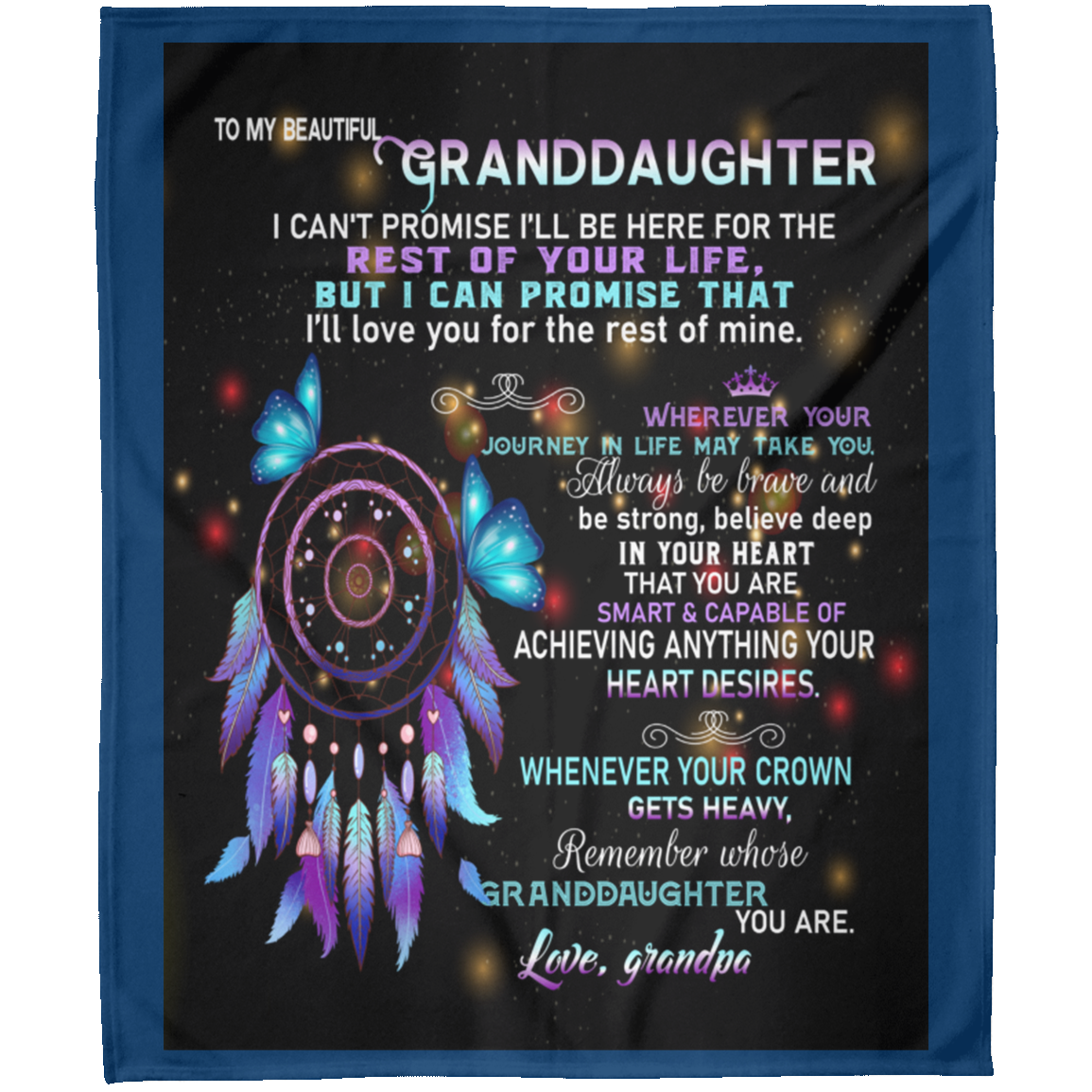 To My Granddaughter For The Rest of My Life Personalized Arctic Fleece Blanket 50x60