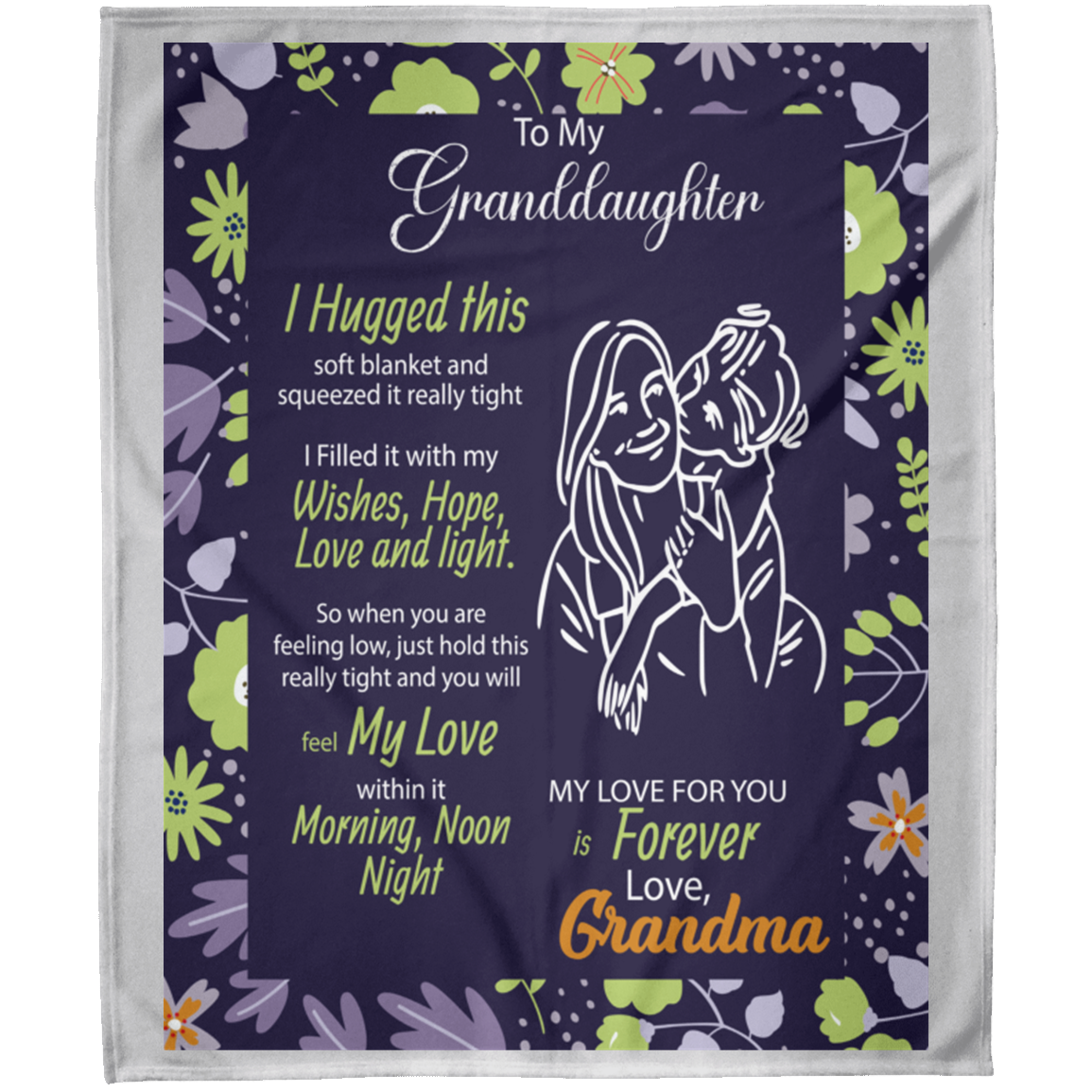 To My Granddaughter Love & Light Customized Arctic Fleece Blanket 50x60