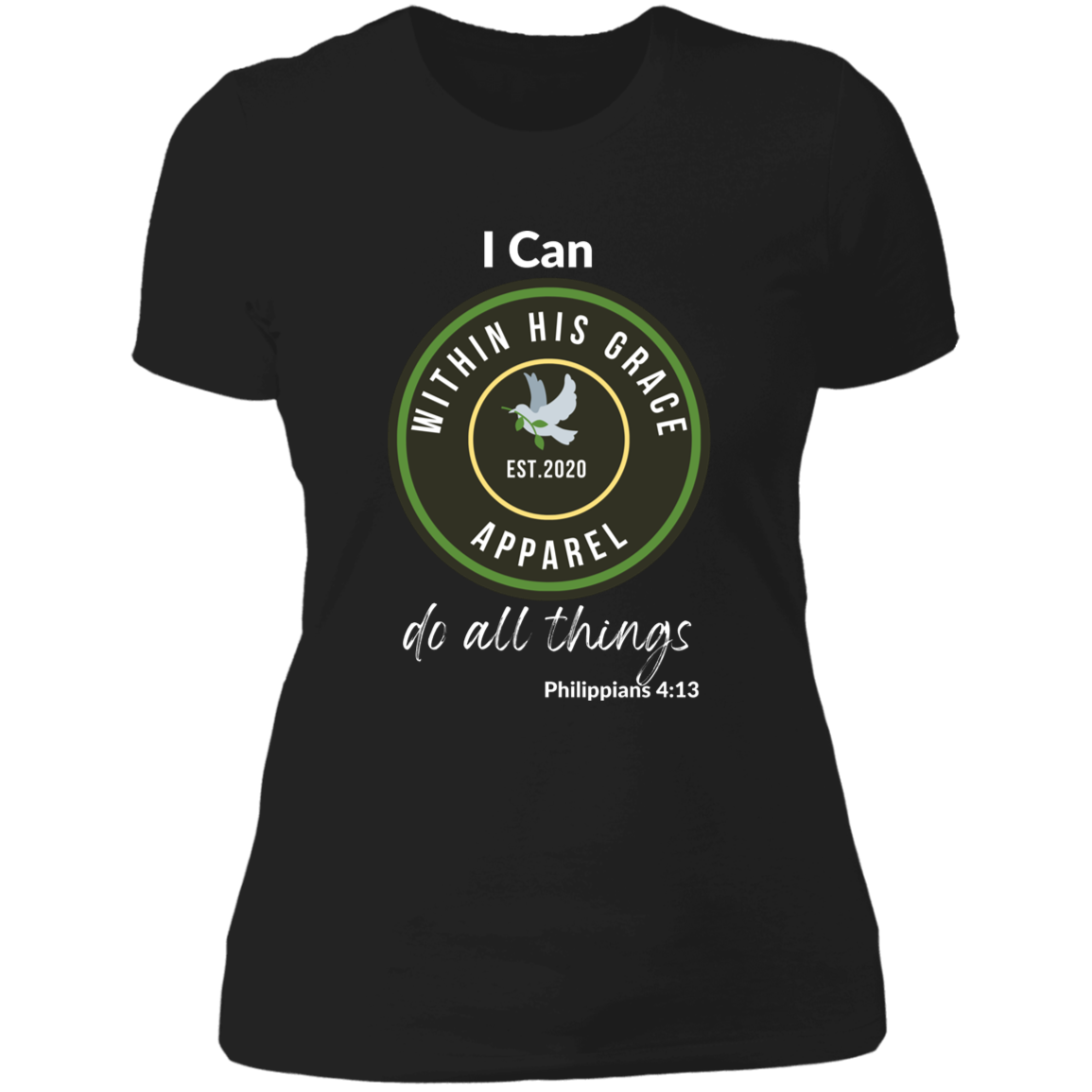 Women's I can Do All Things Logo  Boyfriend T-Shirt