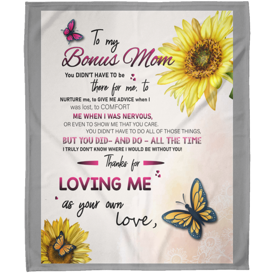 To My Bonus Mom Personalized Arctic Fleece Blanket 50x60