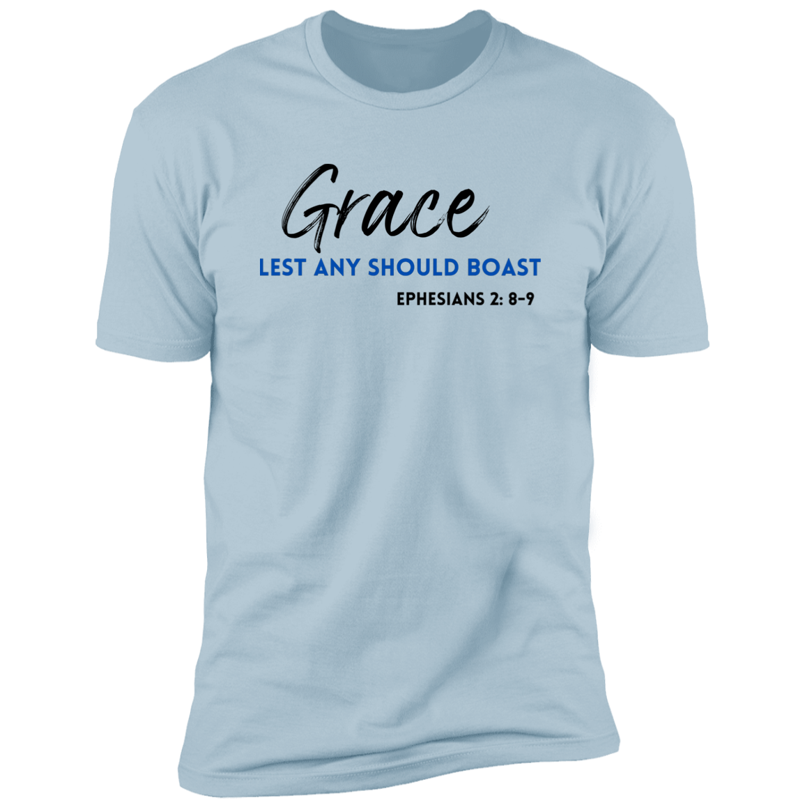 Men's Grace Ephesians 2:8-9 Light Premium Short Sleeve T-Shirt