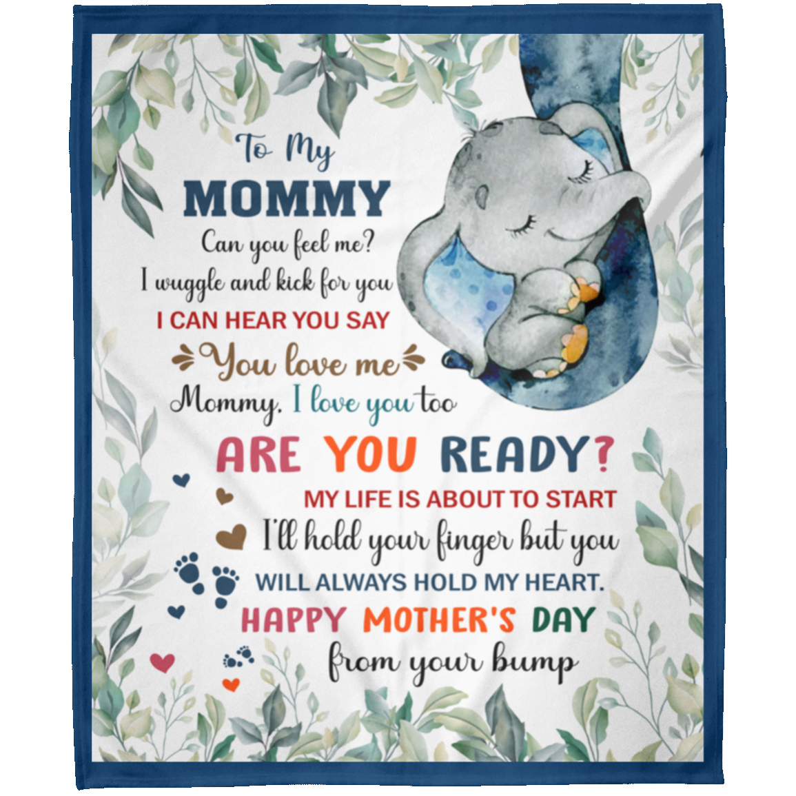 Mom-to-Be Personalized Mothers's Day Cozy Arctic Fleece Blanket Gift 50x60