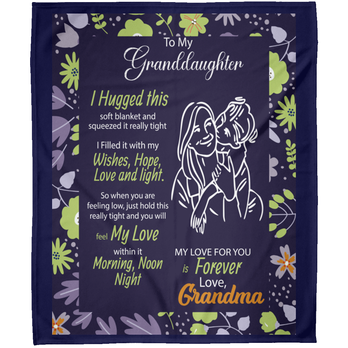 To My Granddaughter Love & Light Customized Arctic Fleece Blanket 50x60