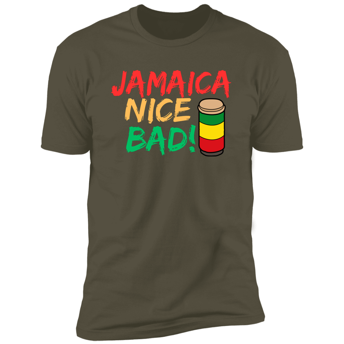 Men's Jamaica Nice Bad! Reggae Drums Premium Short Sleeve T-Shirt