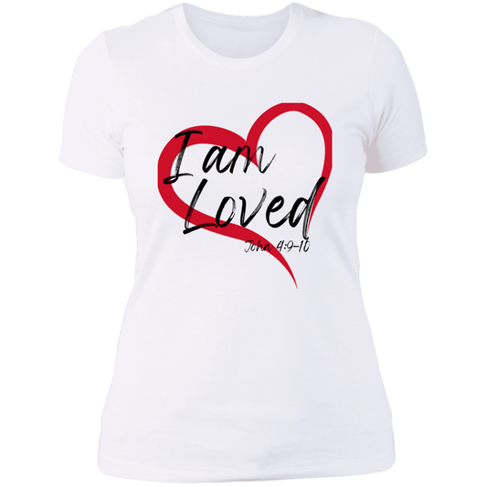 Women's I Am Loved Heart John 4:9-10 Boyfriend T-Shirt