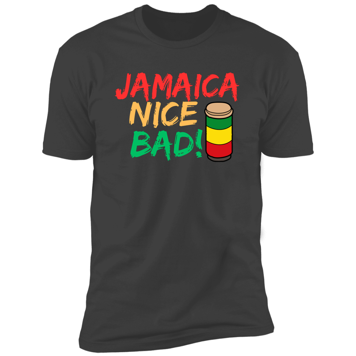 Men's Jamaica Nice Bad! Reggae Drums Premium Short Sleeve T-Shirt