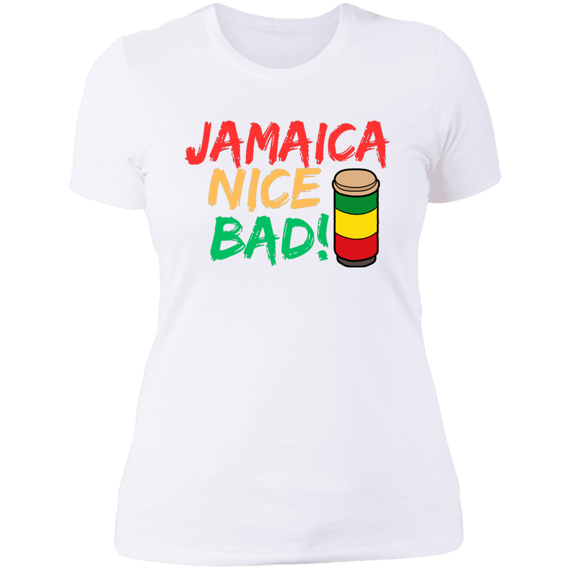 Women's Jamaica Nice Bad Reggae Drums Boyfriend T-Shirt