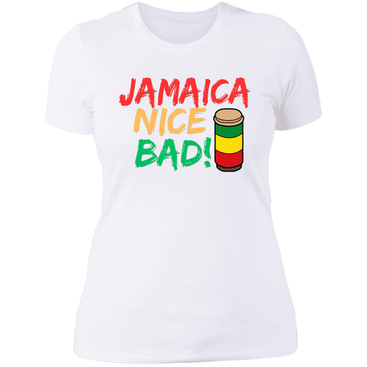 Women's Jamaica Nice Bad Reggae Drums Boyfriend T-Shirt