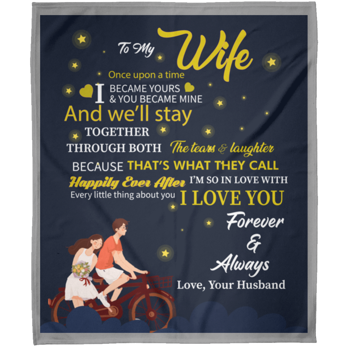 To My Wife Once Upon A Time Personalized Arctic Fleece Blanket 50x60