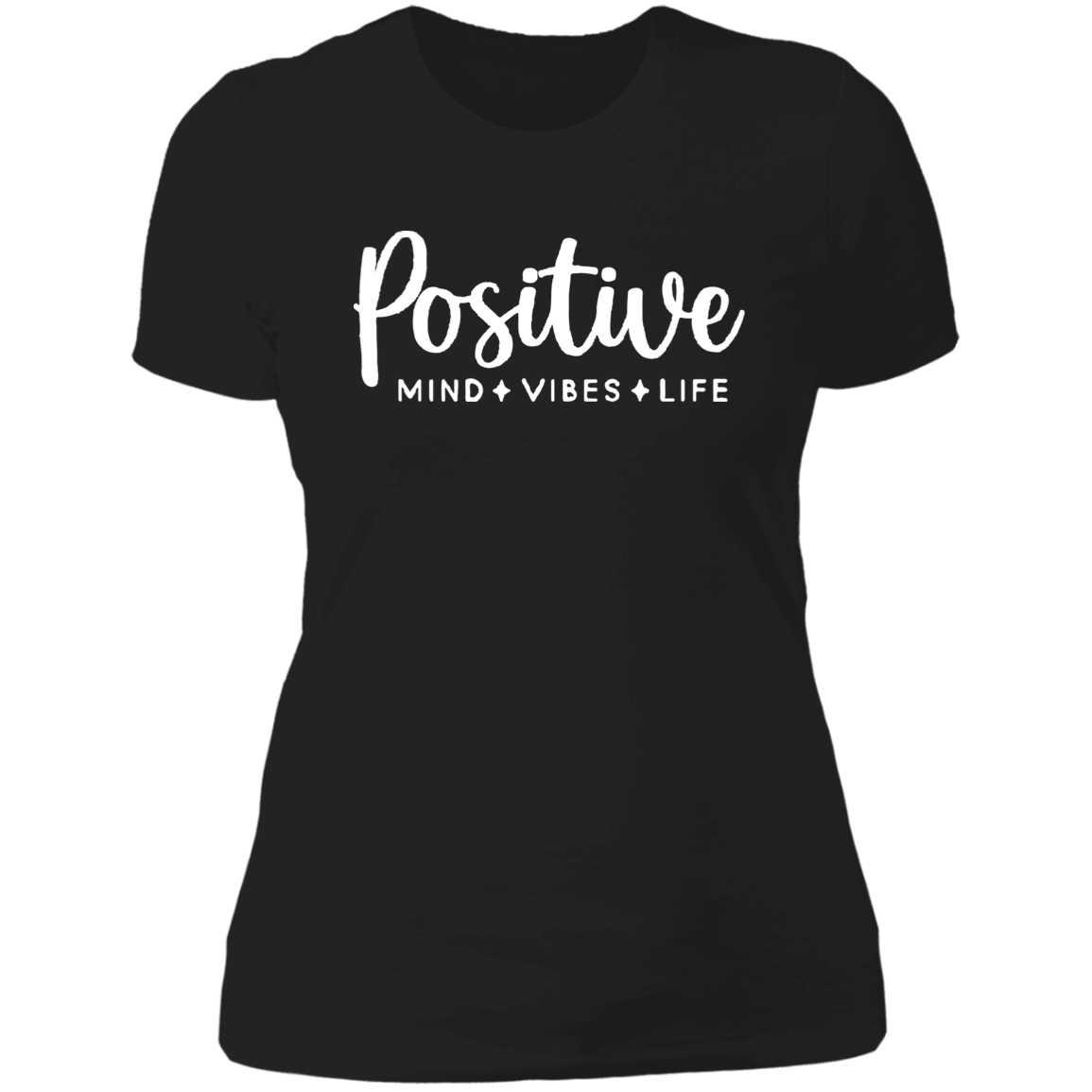 Women's Positive Vibes Mind Life Boyfriend T-Shirt