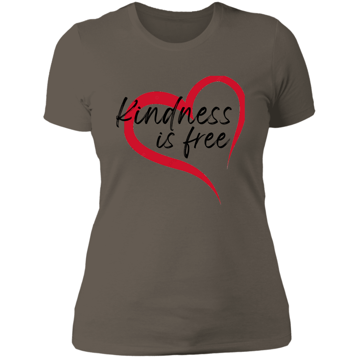 Women's Kindness Is Free Red Heart Boyfriend T-Shirt