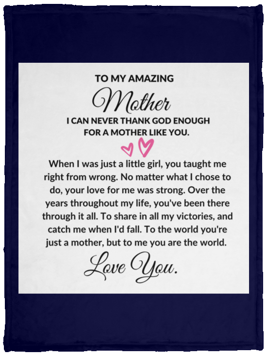 To My Amazing Mother From Daughter Cozy Plush Fleece Personalized Blanket - 30x40