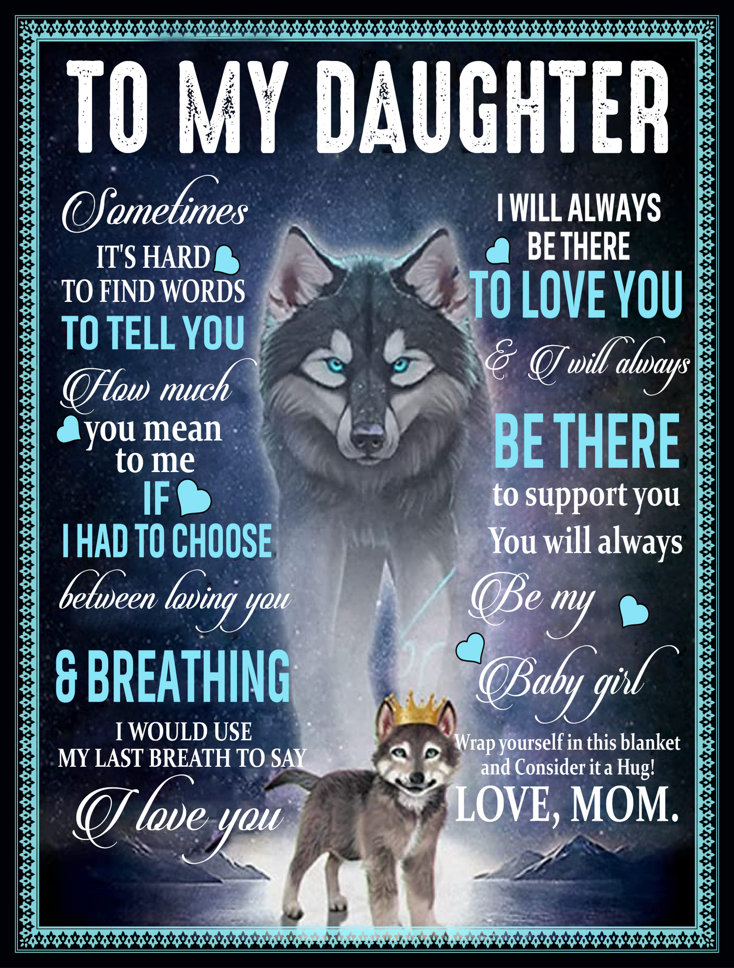 To My Daughter From Dad Always Here Lion Arctic Fleece Blanket 50x60