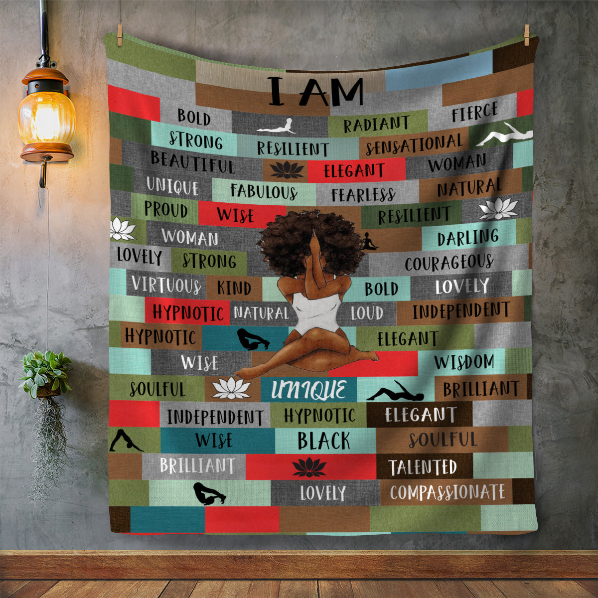 Black Woman Self Love I Am Affirmation Personalized Arctic Fleece Blanket 50x60