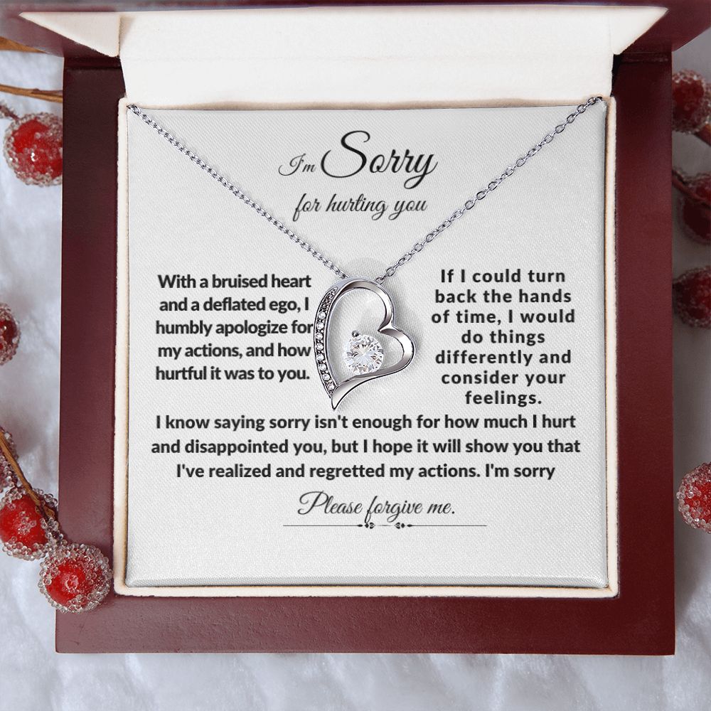 I'm sorry Please Forgive Me Forever Love Necklace