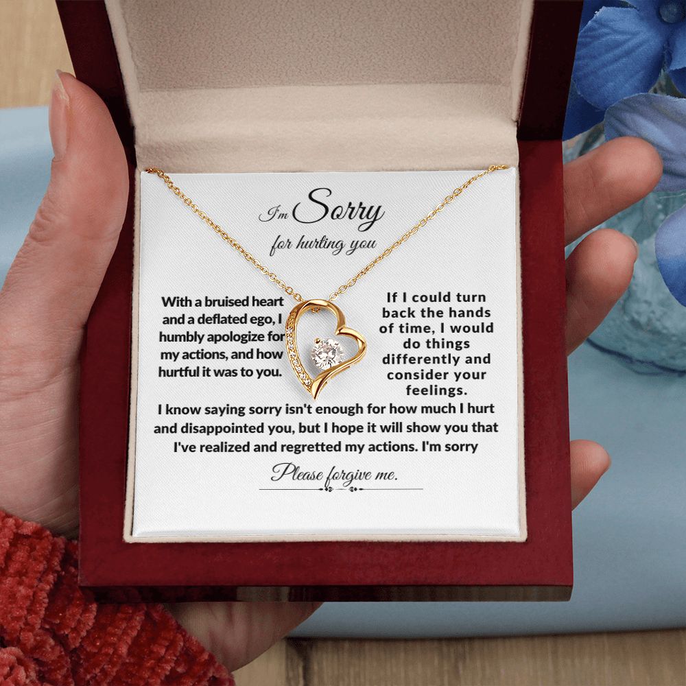 I'm sorry Please Forgive Me Forever Love Necklace