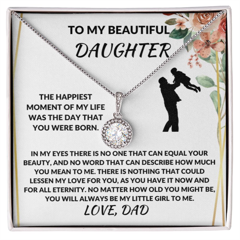 To My Beautiful Daughter Eternal Hope Happiest Moment Necklace