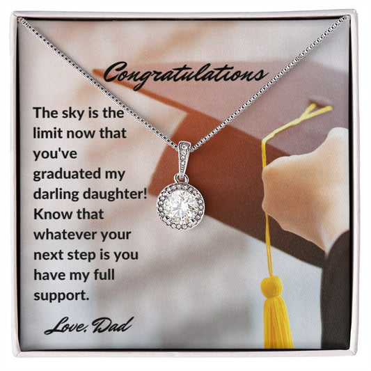 Congratulations My Daughter Love Dad Eternal Hope Necklace Graduation Gift