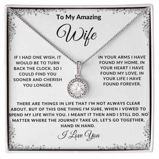To My Amazing Wife In Your Arms Eternal Hope Necklace