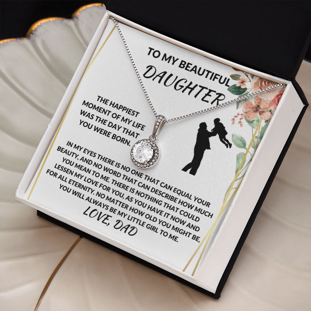 To My Beautiful Daughter Eternal Hope Happiest Moment Necklace