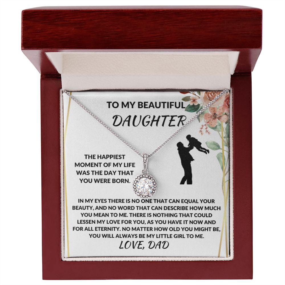 To My Beautiful Daughter Eternal Hope Happiest Moment Necklace