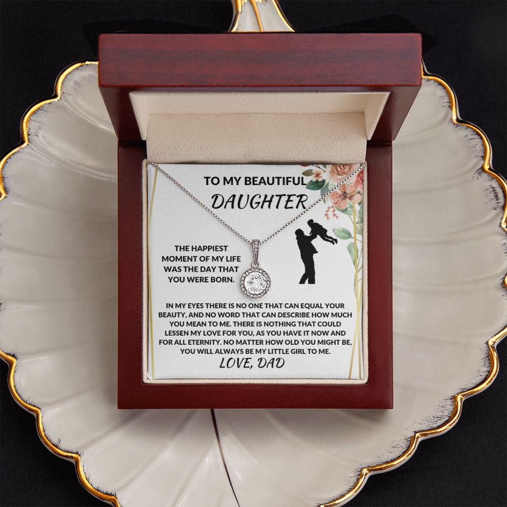 To My Beautiful Daughter Eternal Hope Happiest Moment Necklace