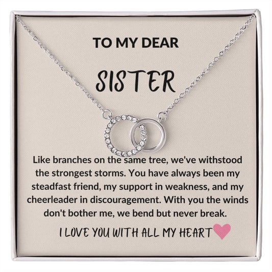 To My Dear Sister Steadfast Friend Personalized Rhinestone Necklace Gift
