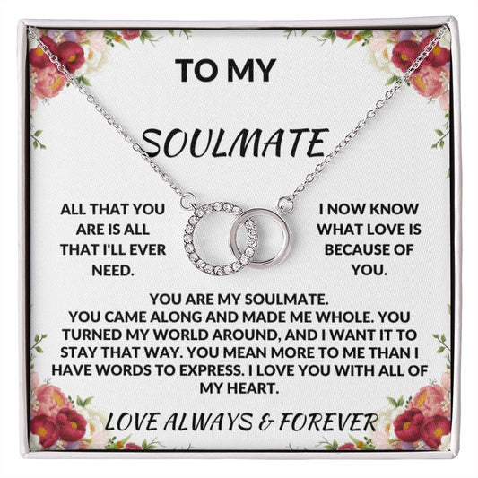 To My Soulmate Perfect Pair You Made Me Whole Personalized Necklace Gift