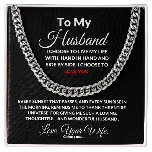 To My Husband Cuban Link Necklace