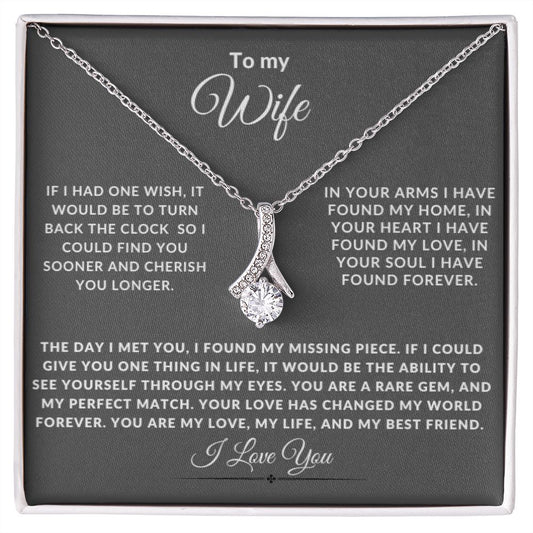 To My Wife Alluring Beauty One Wish Necklace
