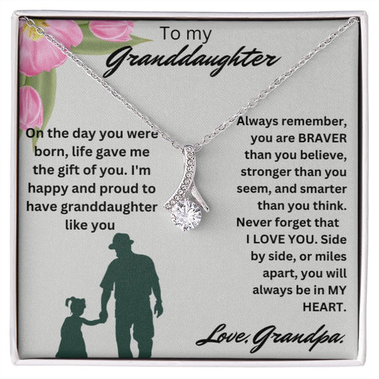 To My Granddaughter Always Remember Alluring Beauty Necklace