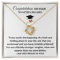 Congratulations on Your Master's Degree I'm Proud Love Knot Necklace