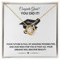 Congrats Grad! You Did It Graduation Love Knot Personalized Necklace Gift